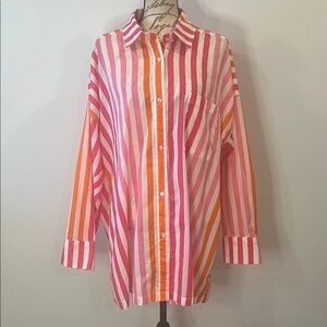 NWOT Beach Riot Alexa cotton button front coverup top LP